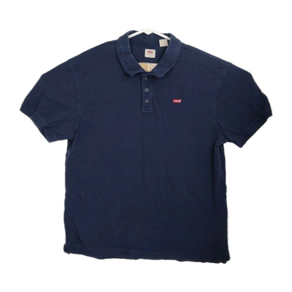 Levi's‎ Polo Shirt Men's Size XL Navy Blue Embroidered Logo Short Sleeves